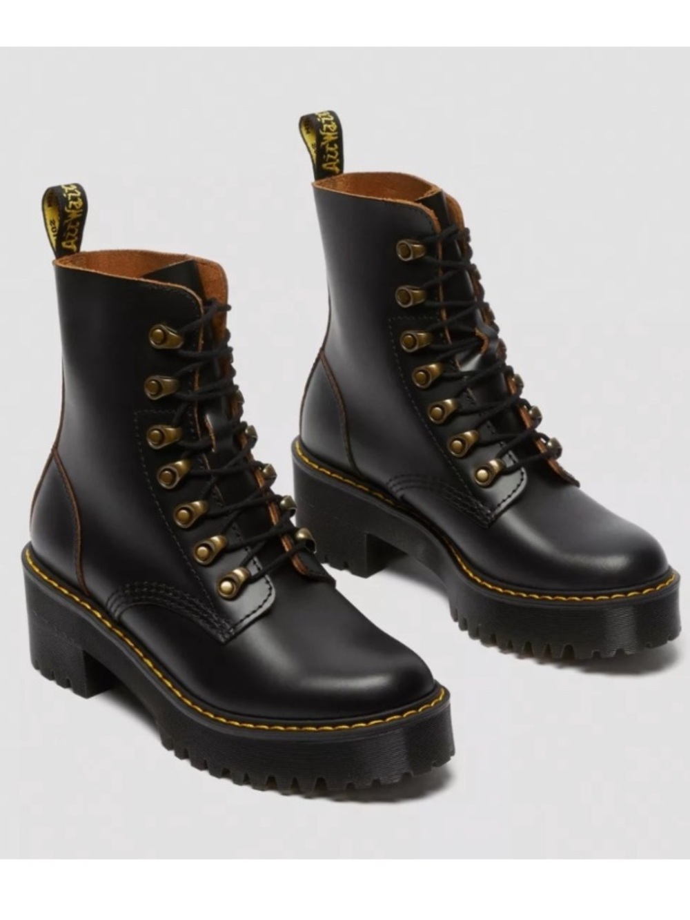Dr. Martens Black Leona Combat Boots